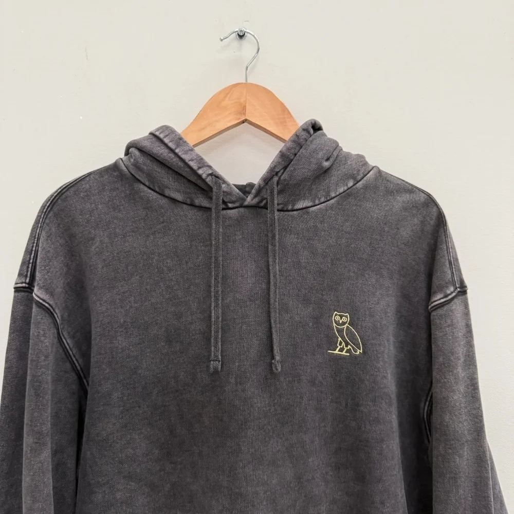 Ovo Mens Owl Black Hoodie .